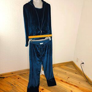Coldwater Creek 3 Piece Velvet Satin Pant Set